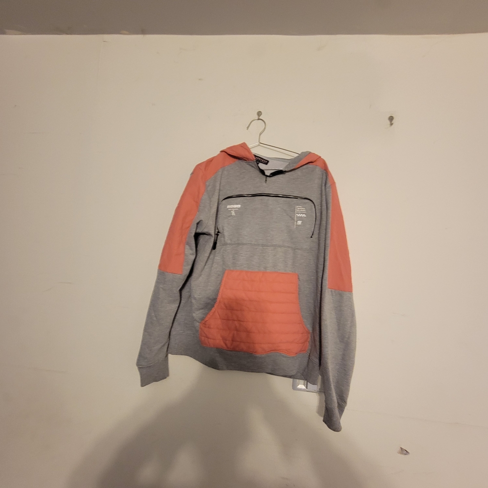 Society Men's Hoodie in Gray and Coral